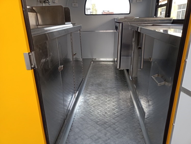 mobile bubble tea trailer inside