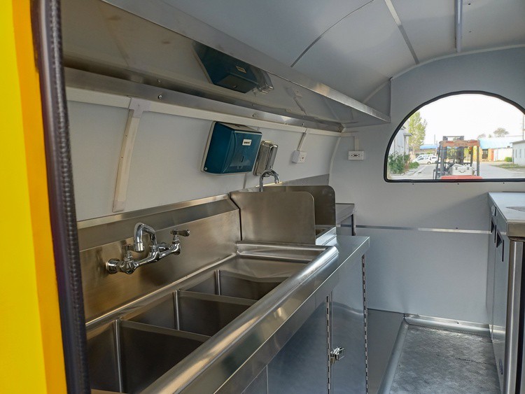 fully equipped bubble tea trailer interior